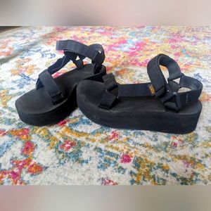 Black Platform Teva Sandals